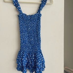 fitted blue flower dress